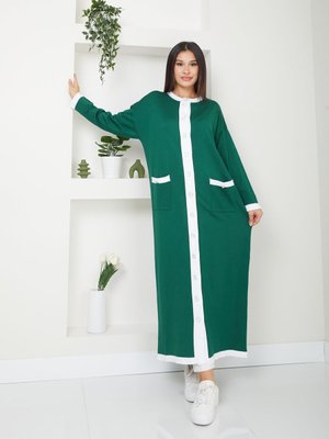 Cepli Bisiklet Yaka Tam Boy Merserize Soğuk İplik Hırka