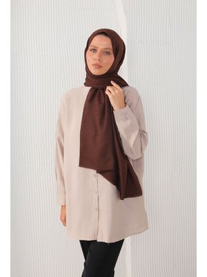 Kahverengi Sarmal Desenli Şal