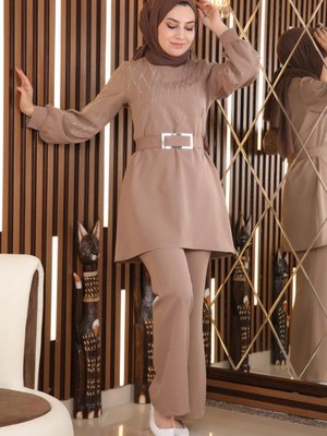 Vizon İncili Taş Detaylı Takım Vizon İncili Taş Detaylı Takım