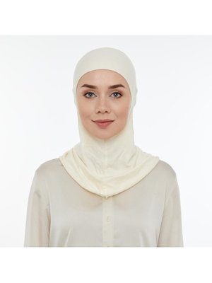 Pratik Boyunluklu Hijab Bone Krem Pratik Boyunluklu Hijab Bone Krem