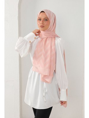 Pudra Zikzak Desenli Şal