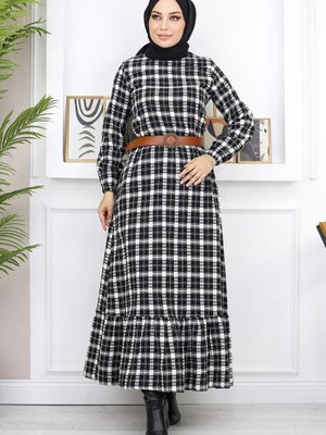 Siyah Fırfırlı Elbise