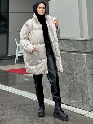 Eva Şişme Mont Bej