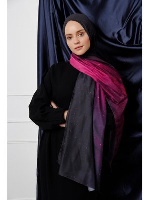 Mürdüm Galaxy Desenli Şal