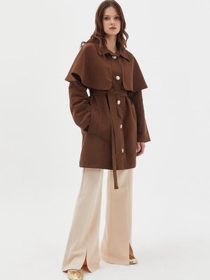 Kısa Trençkot Kahverengi