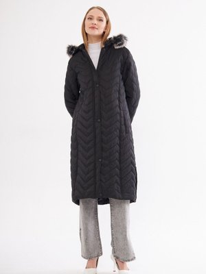 Siyah Uzun Kapitone Mont Kaban