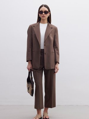 Pensli Düz Kesim Pantolon Kahverengi Pensli Düz Kesim Pantolon Kahverengi