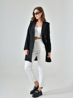 Siyah Düğme Detaylı Business Ceket