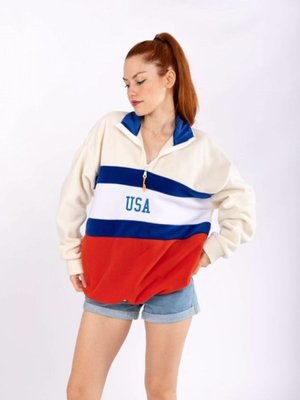 Beyaz Usa Parçalı Polar