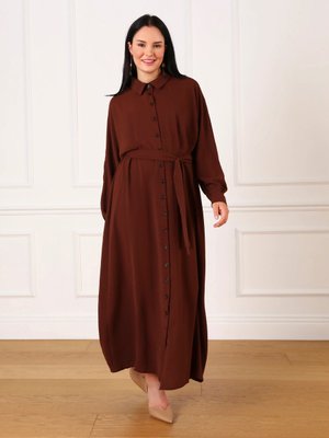 Büyük Beden Elbise Aci Kahve Büyük Beden Elbise Aci Kahve