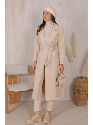 Taş Kuşaklı Kaşe Kaban