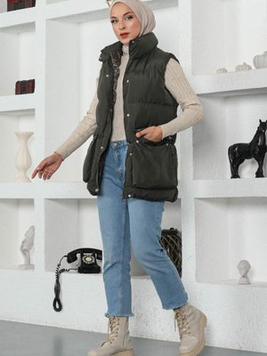 Haki Körüklü Şişme Yelek