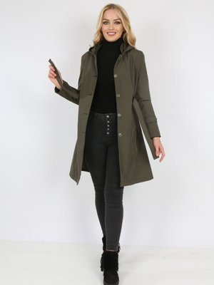 Haki Renk Yeni Trençkot Yağmurluk