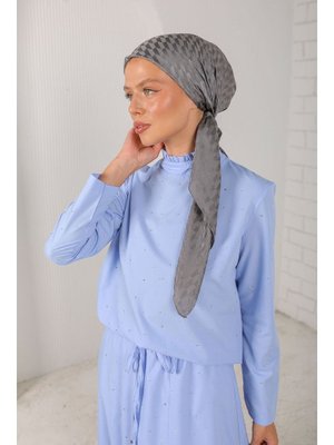 Antrasit Jakar Desenli Eşarp