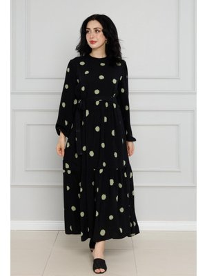 Haki Puantiyeli Kuşaklı Eylül Elbise Haki Puantiyeli Kuşaklı Eylül Elbise