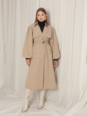 Dokuma Kumaş Sıvı Geçirmez Bağlama Detaylı Trençkot Dokuma Kumaş Sıvı Geçirmez Bağlama Detaylı Trençkot