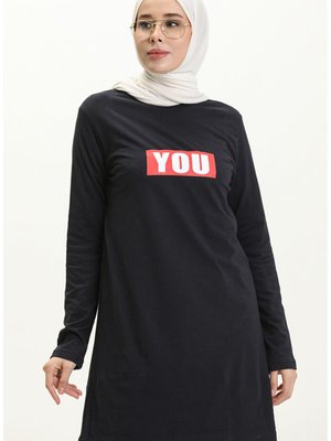 Baskılı Tunik Lacivert Baskılı Tunik Lacivert