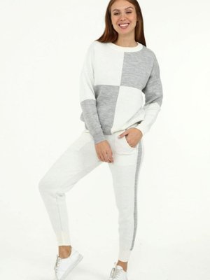 Beyaz Gri Spor Triko Takım Beyaz Gri Spor Triko Takım