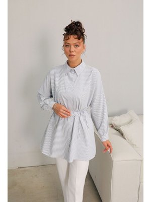 Gri Çizgili Gömlek