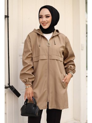 Bej Aller Detaylı Bondit Kap Bej Aller Detaylı Bondit Kap