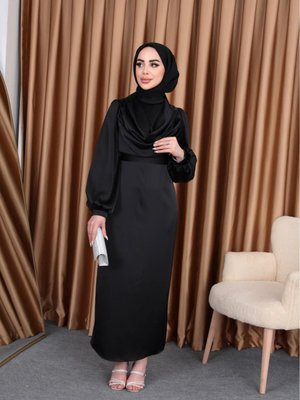 Saten Dagaje Abiye Elbise