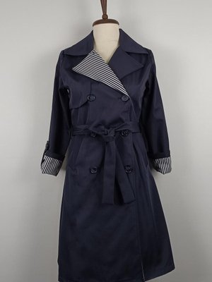 Çizgi Detaylı Trençkot Lacivert Çizgi Detaylı Trençkot Lacivert