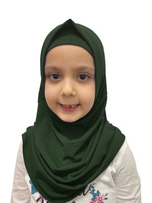 Pratik Hazır Geçmeli Çocuk Eşarp Haki Pratik Hazır Geçmeli Çocuk Eşarp Haki