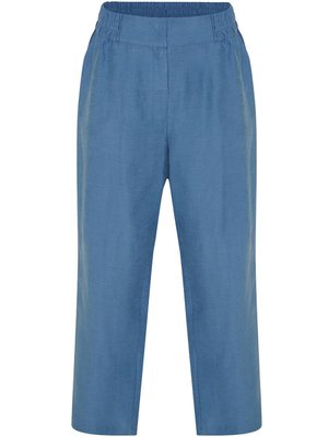 Arka Bel Lastikli Keten Pantolon