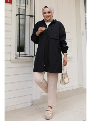 Siyah Aller Detaylı Bondit Kap