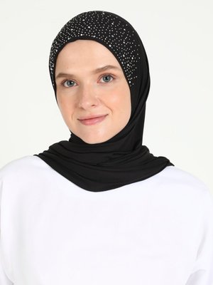 Hazır Türban Siyah Gümüş Rengi