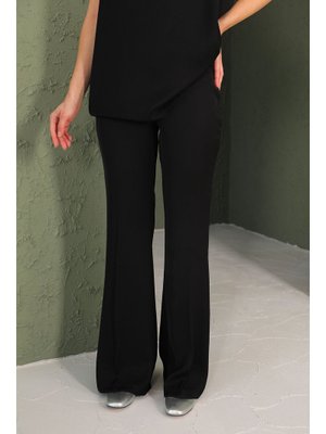 Siyah Bol Paça Pantolon