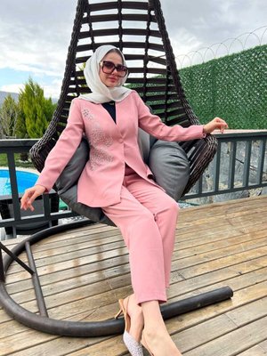 Swarovski Taşlı Pantolonlu Sultan Model Takım