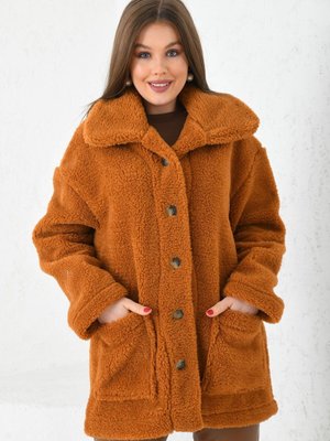 Taba Düğmeli Peluş Mont Taba Düğmeli Peluş Mont