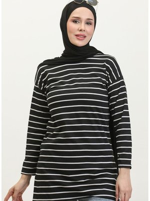 Çizgili Penye Tunik Çizgili Penye Tunik