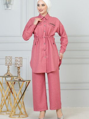 Pembe Beli Bağcıklı Takım