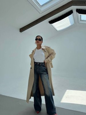 Koyu Siyah Normal Bel Baggy Jean