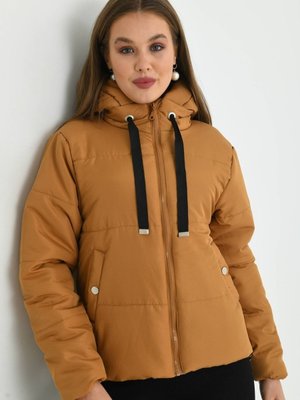 Kahverengi Kapitone Kısa Mont Kahverengi Kapitone Kısa Mont