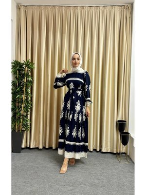 Büzgülü Viskon Elbise