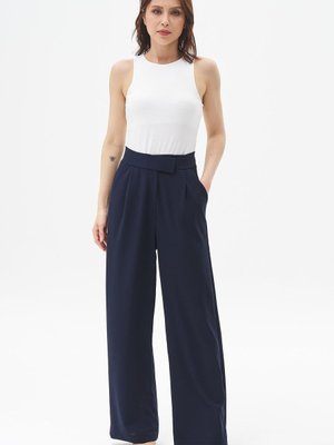 Belden Çıtçıt Detaylı Bol Kesim Pantolon Siyah