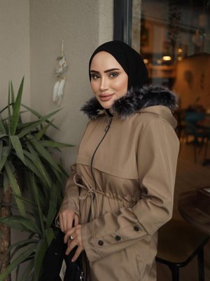 Düğme Detaylı Vizon Mont