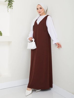 Kahverengi İp Askı Detaylı Jile Kahverengi İp Askı Detaylı Jile