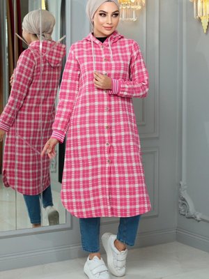 Pembe Düğmeli Şanel Kap