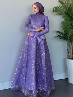 Pamir Abiye Elbise Lila