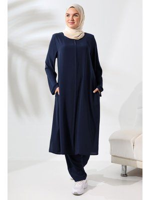 Lacivert Medine İpeği Hac Umre Kıyafeti İkili Takım Lacivert Medine İpeği Hac Umre Kıyafeti İkili Takım