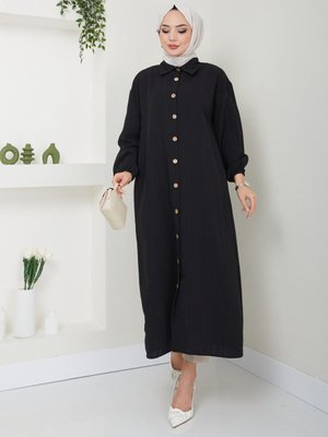 Siyah Yırtmaçlı Viskon Tunik Siyah Yırtmaçlı Viskon Tunik