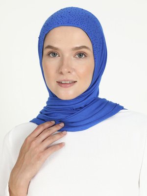 Saks Mavi Hazır Türban
