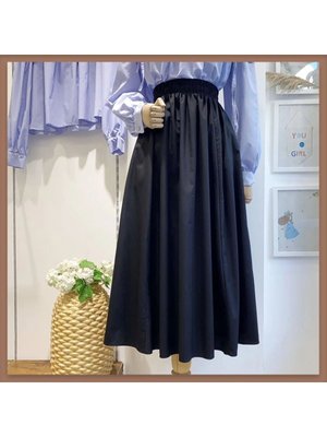 Premium Beli Lastikli Cepli Poplin Etek