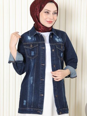 Koyu Kot Düğmeli Ceket Koyu Kot Düğmeli Ceket