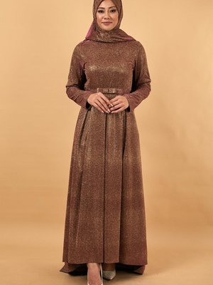 Bordo Simli Işıltılı Abiye Elbise Bordo Simli Işıltılı Abiye Elbise