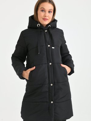 Siyah Kapüşonlu Kapitone Mont Siyah Kapüşonlu Kapitone Mont